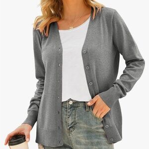 Uniglo Gray 100% wool cardigan